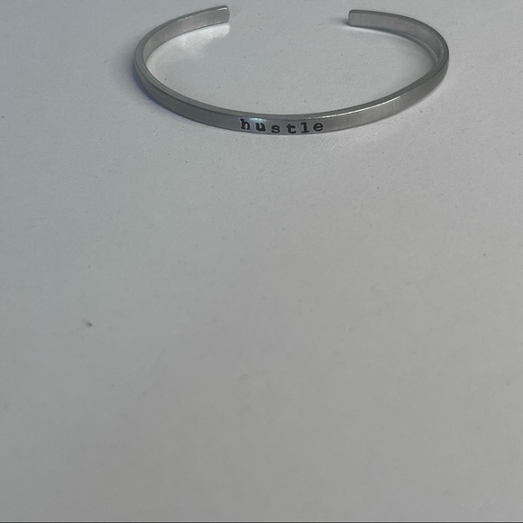 MantraBand Hustle Adjustable Stainless steel Lead free Bracelet Cuff Silver - Picture 4 of 6